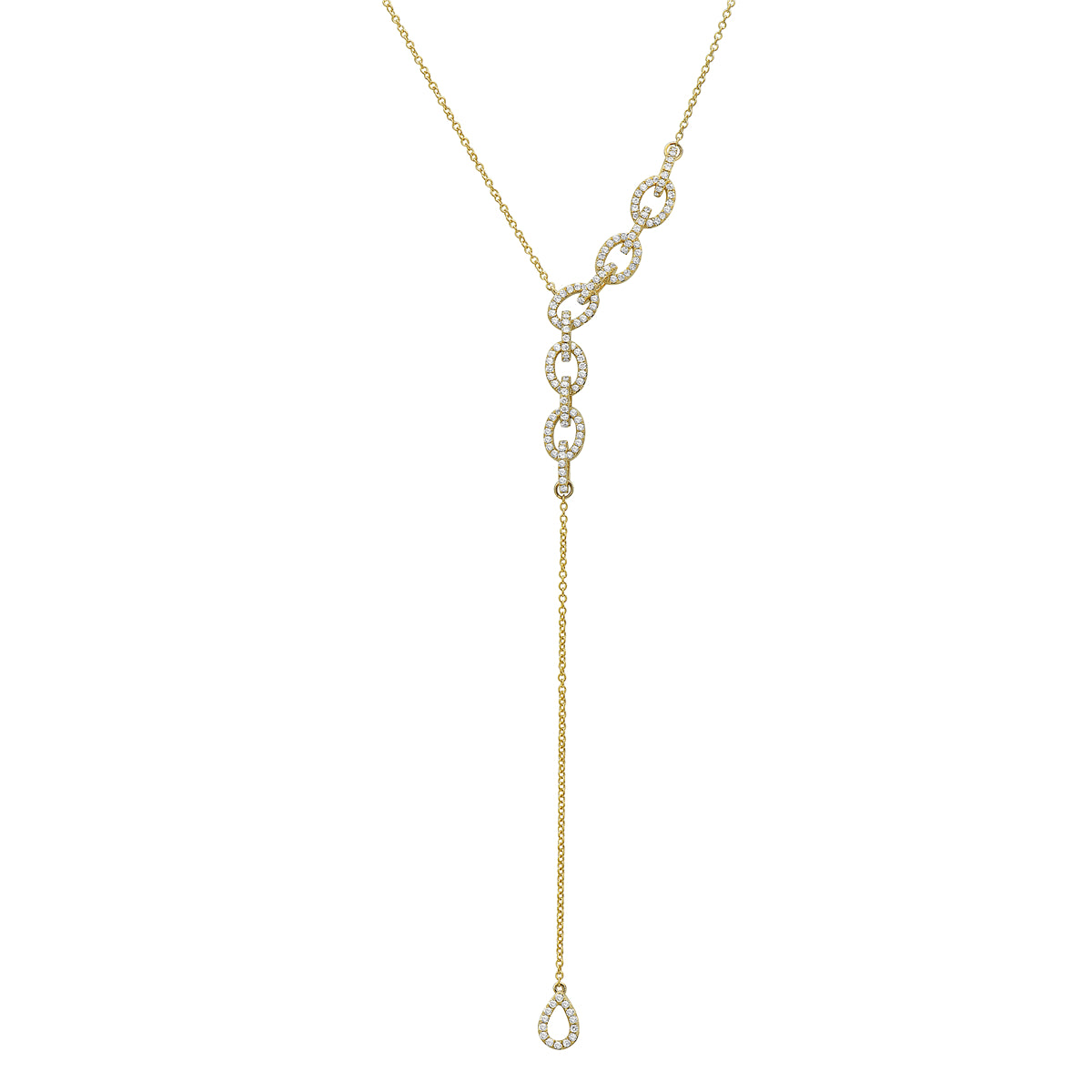 14K Yellow Gold Diamond Drop Pendant, 0.65ct