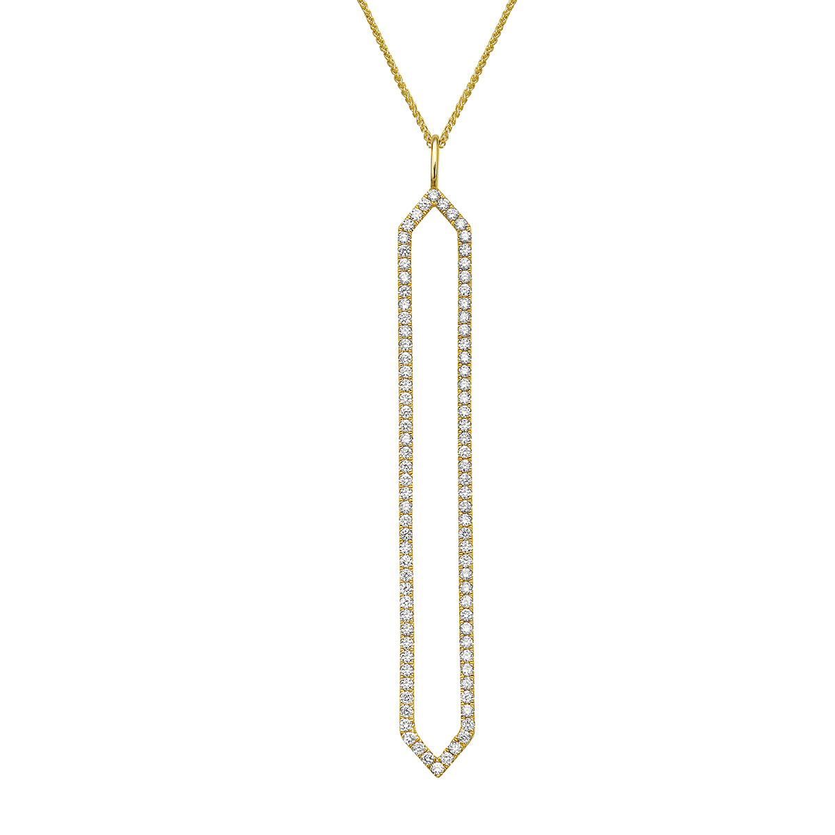 14K Yellow Gold Diamond Drop Pendant, 0.82ct