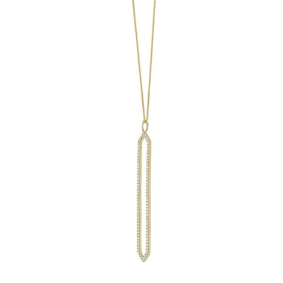 14K Yellow Gold Diamond Drop Pendant, 0.82ct