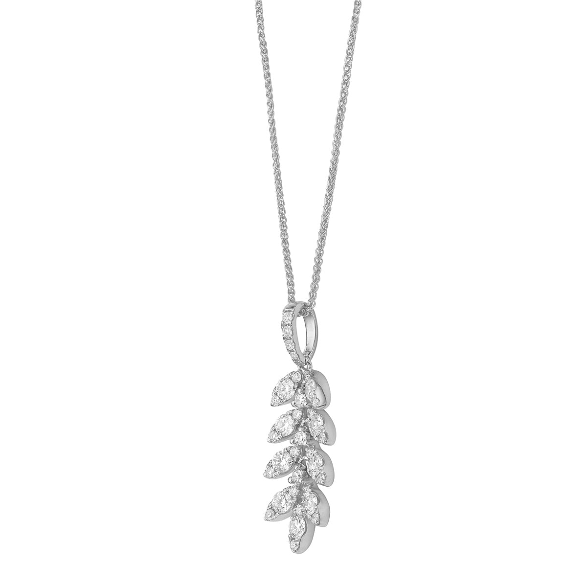 14K White Gold Diamond Pendant, 0.63ct
