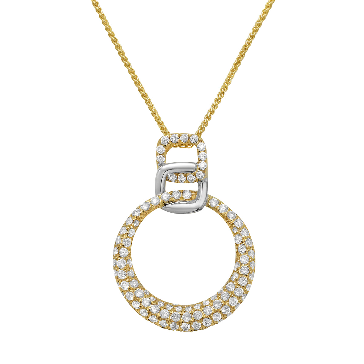 14K White Gold Diamond Pendant, 0.68ct