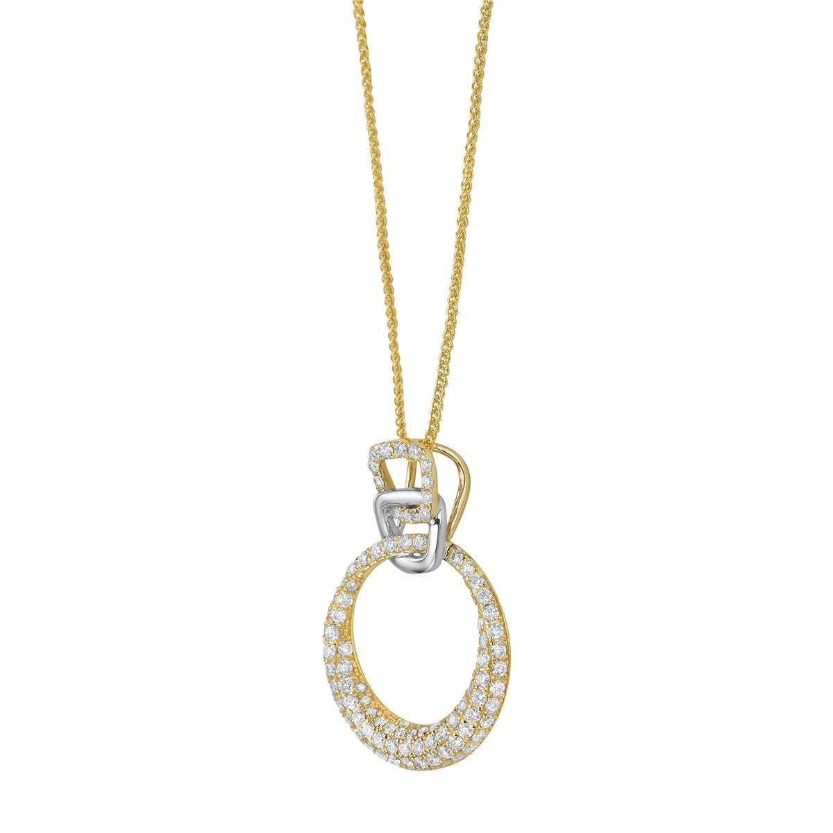 14K White Gold Diamond Pendant, 0.68ct