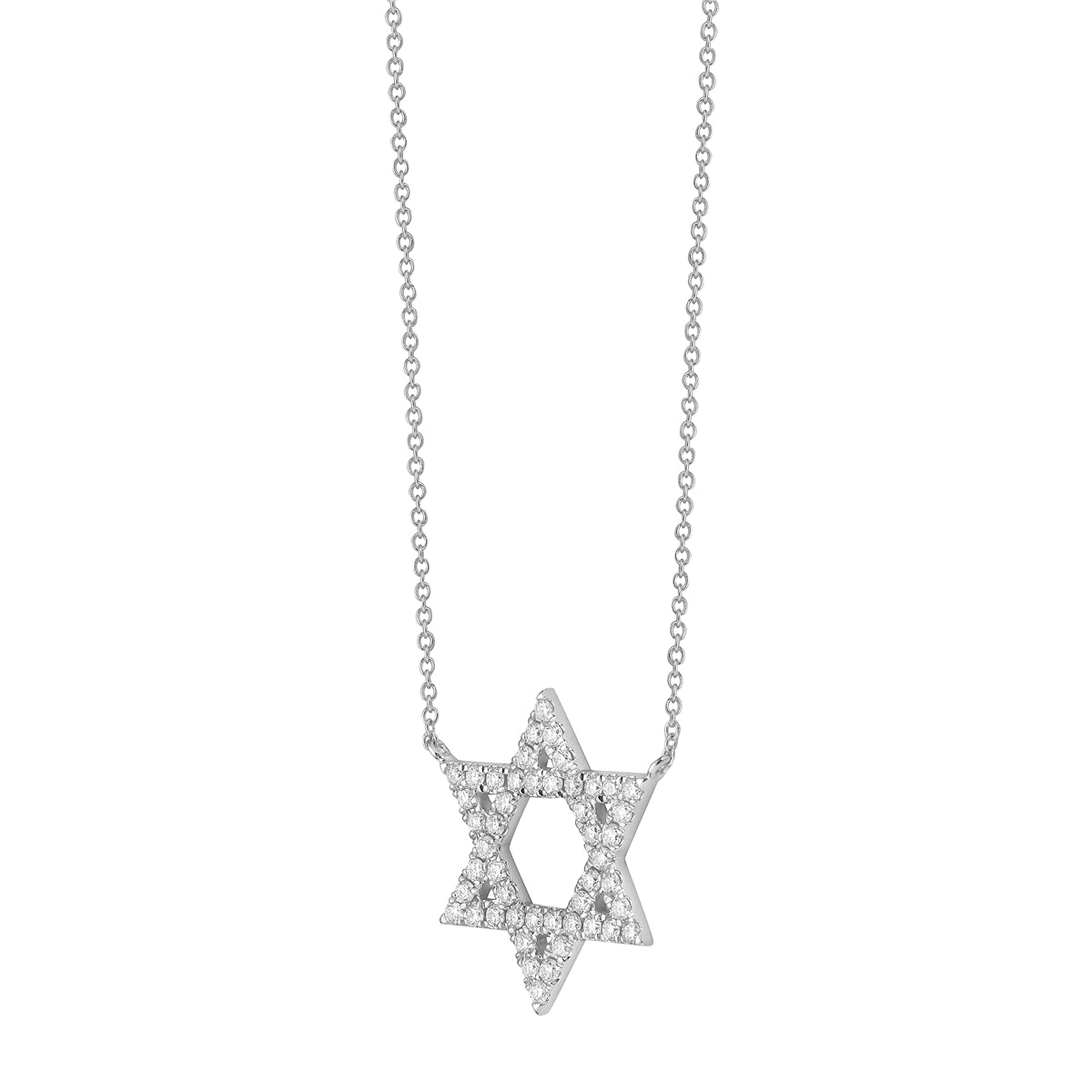 14K White Gold Diamond Pendant, 0.54ct