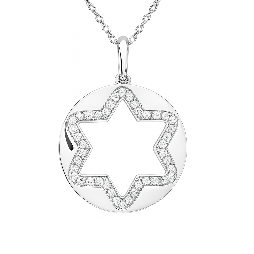 14K White Gold Diamond Pendant, 0.24ct