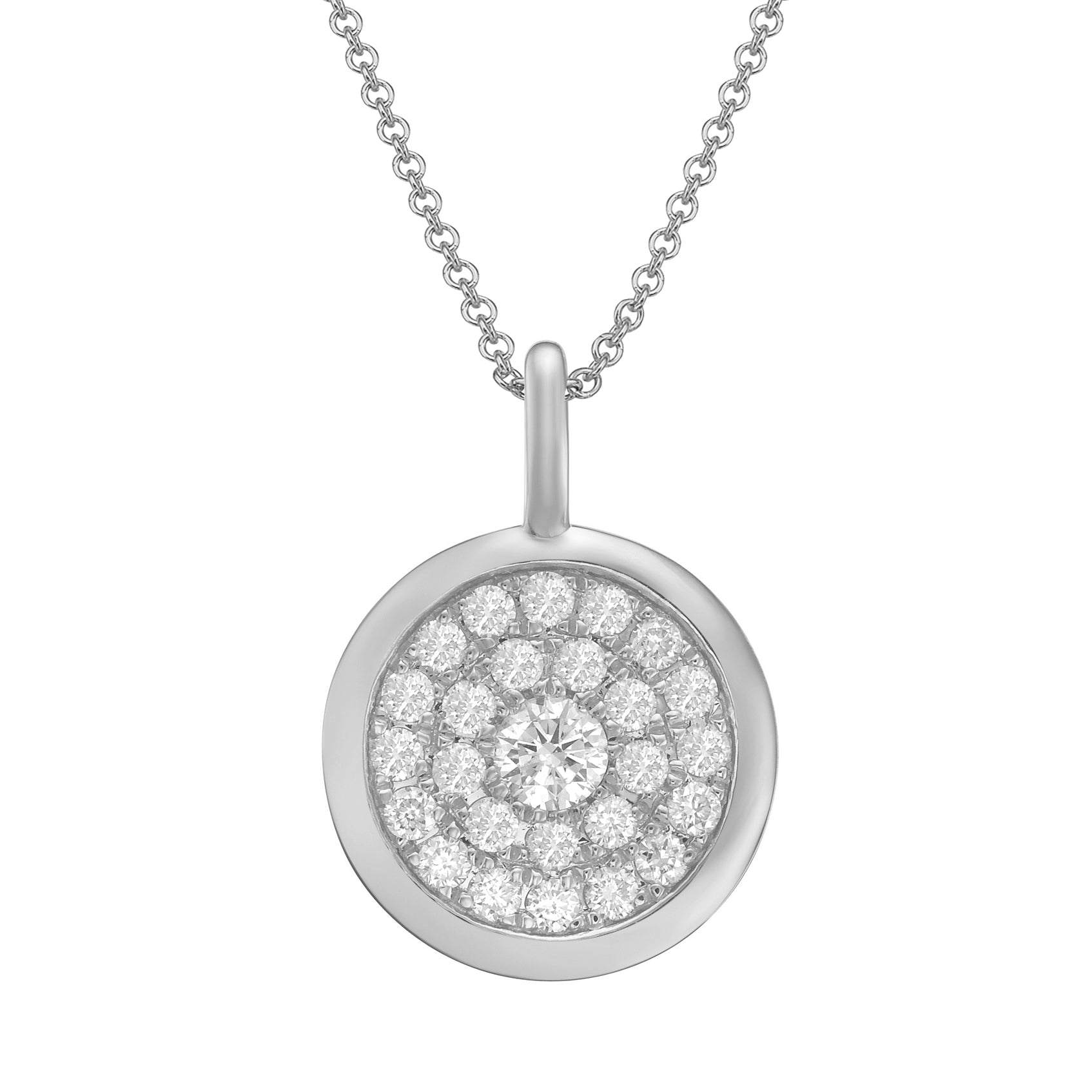 14K White Gold Diamond Necklace, 0.32ct
