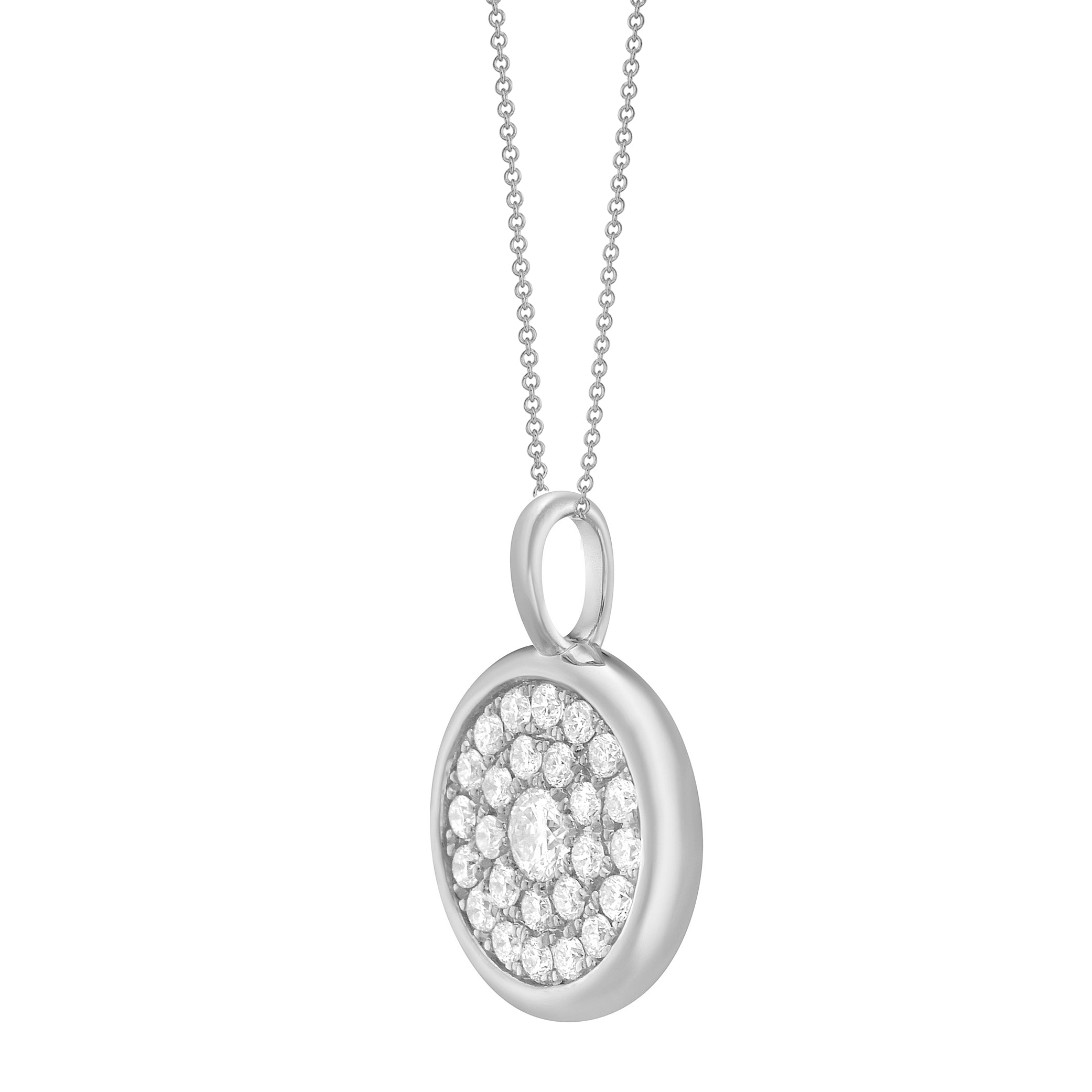 14K White Gold Diamond Necklace, 0.32ct