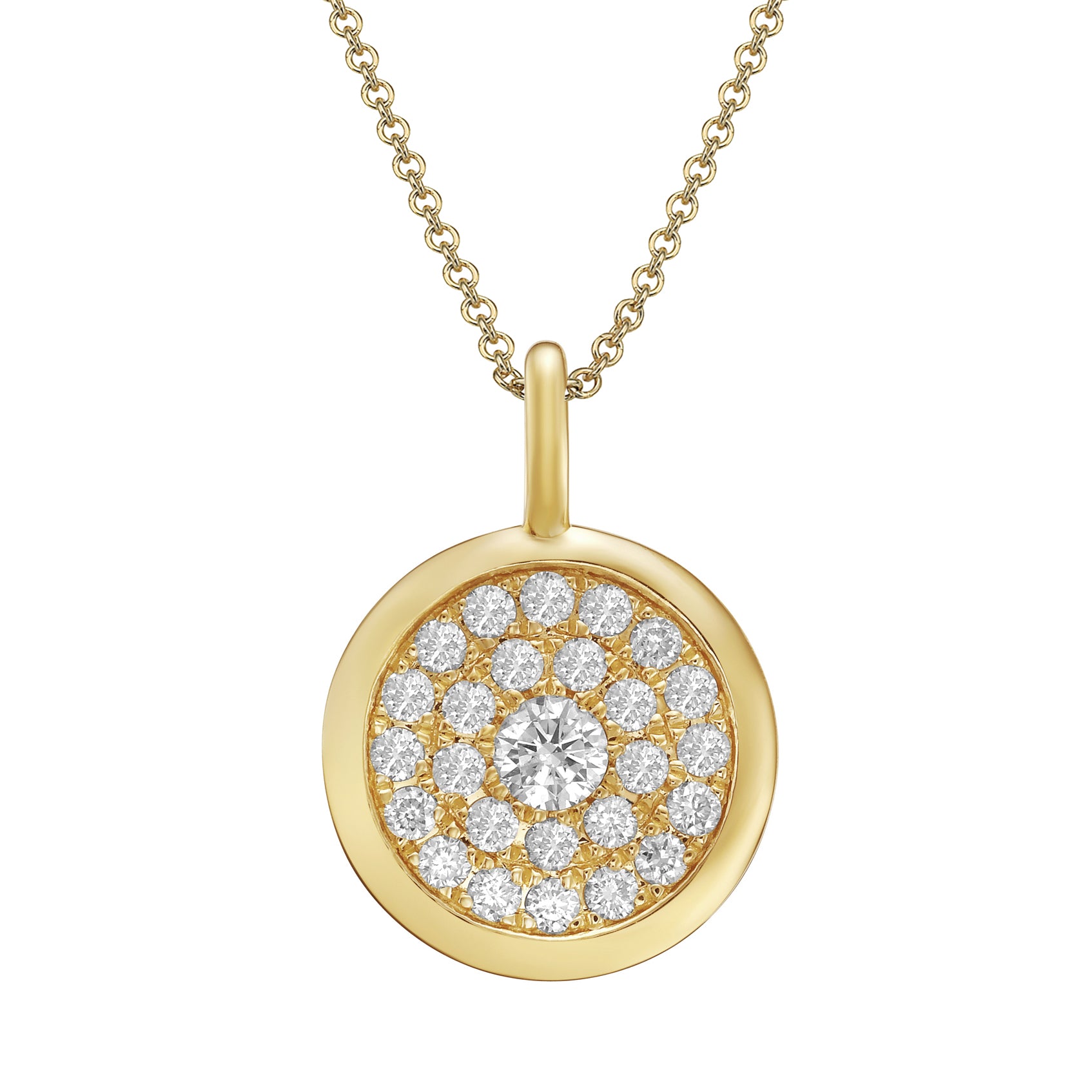 14K Yellow Gold Diamond Pendant, 0.31ct