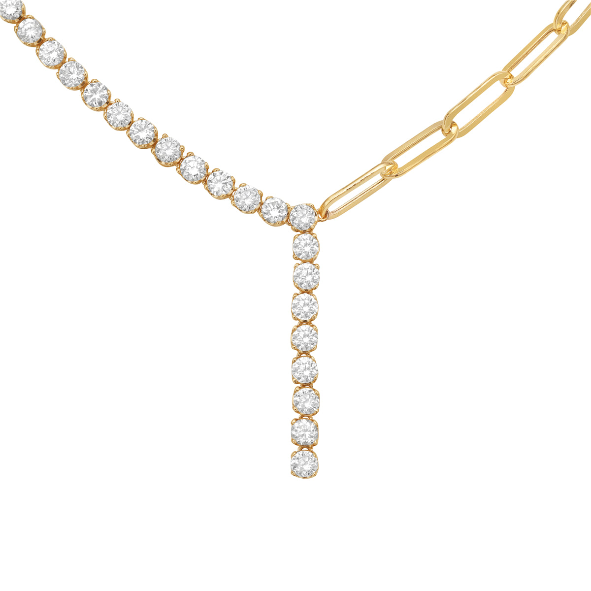 14K Yellow Gold Diamond Necklace, 3.02ct