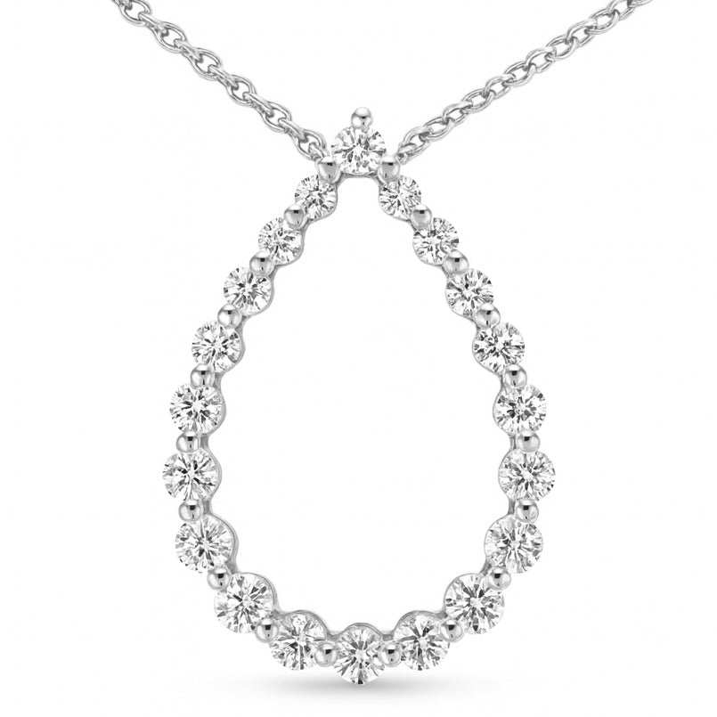 14K White Gold Diamond Pendant, 0.77ct