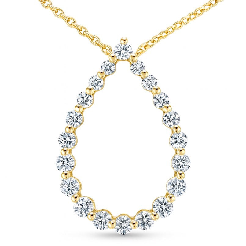 14K Yellow Gold Diamond Pendant, 0.77ct