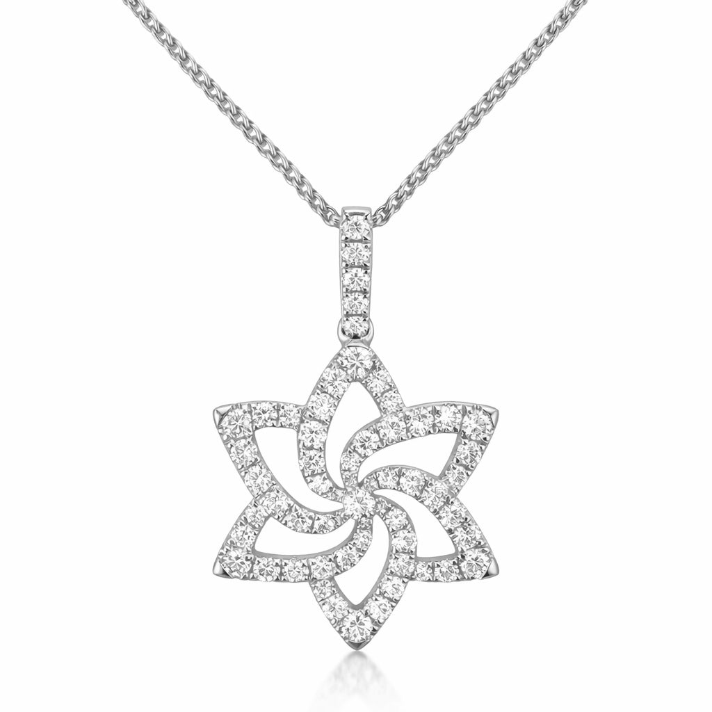 14K White Gold Diamond Necklace, 0.75ct