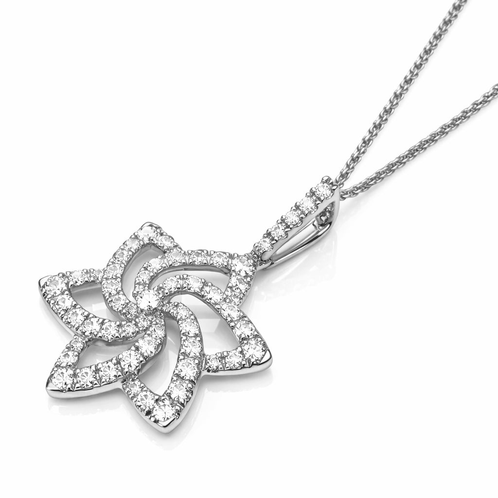 14K White Gold Diamond Necklace, 0.75ct