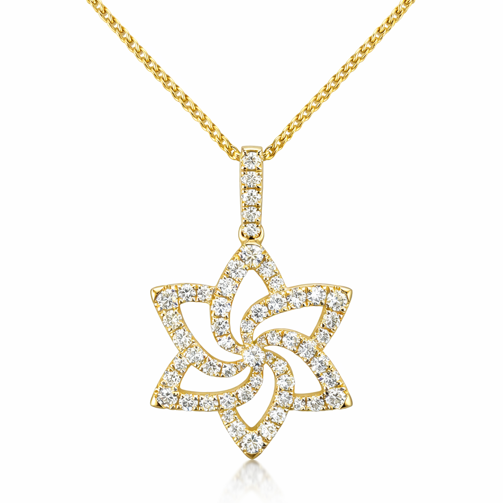 14K Yellow Gold Diamond Necklace, 0.75ct