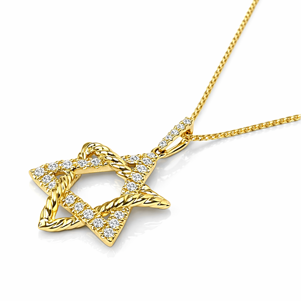 14K Yellow Gold Diamond Necklace, 0.25ct