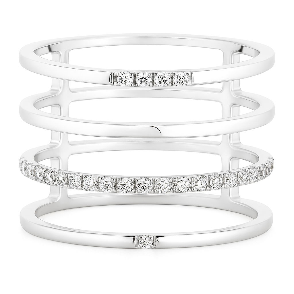 14K White Gold Have It All RIng, 0.17ct