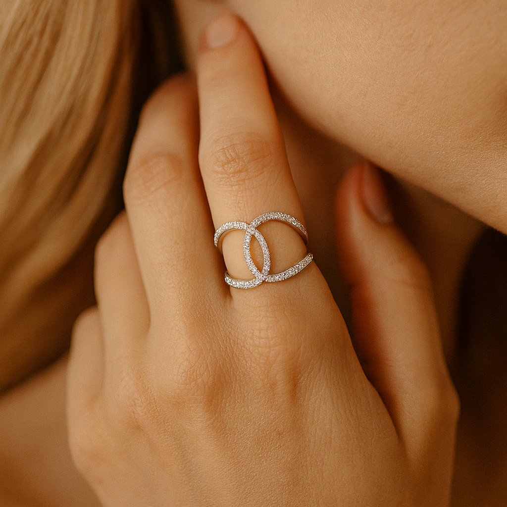 14K White Gold Overlay Ring, 0.48ct