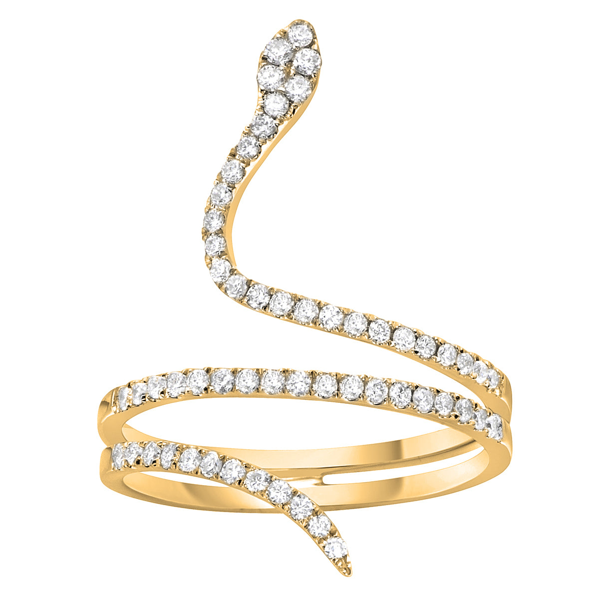 14K Yellow Gold Snake Ring
