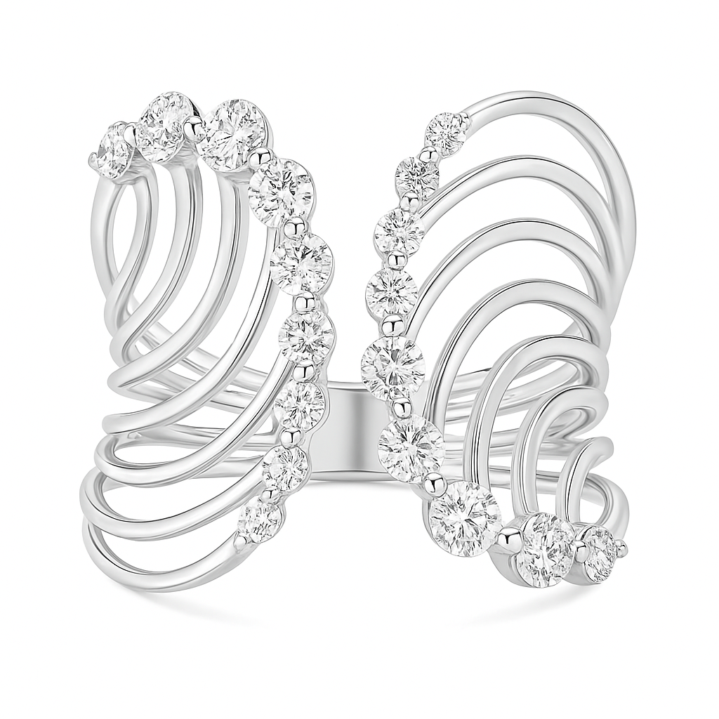 14K White Gold Diamond Ring, 0.70ct