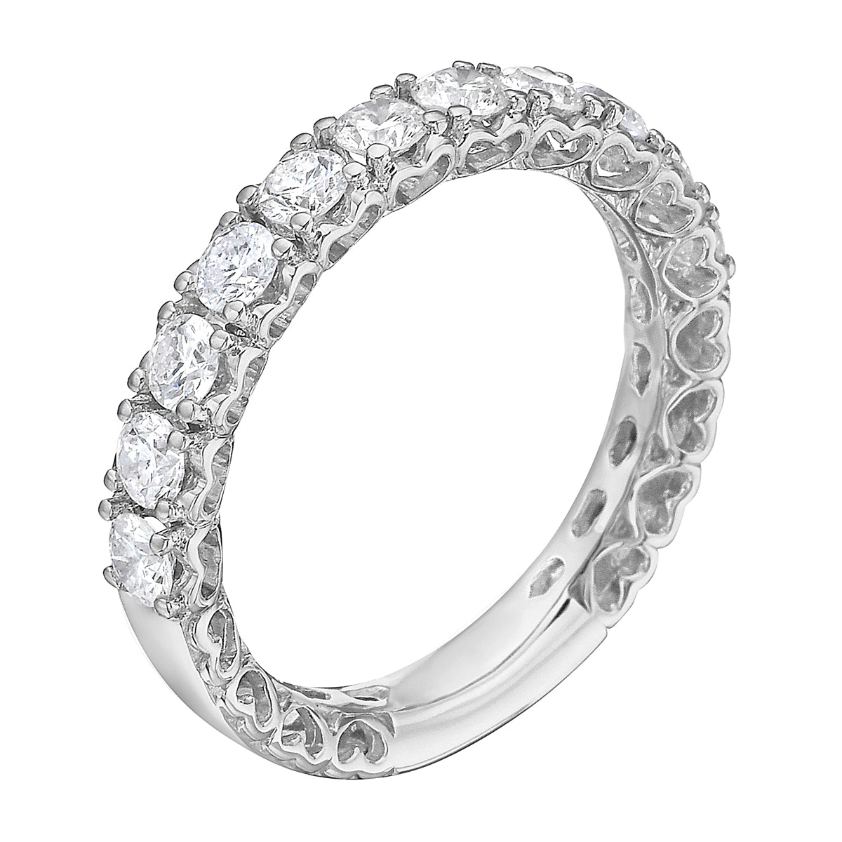14K White Gold Diamond Ring, 0.96ct
