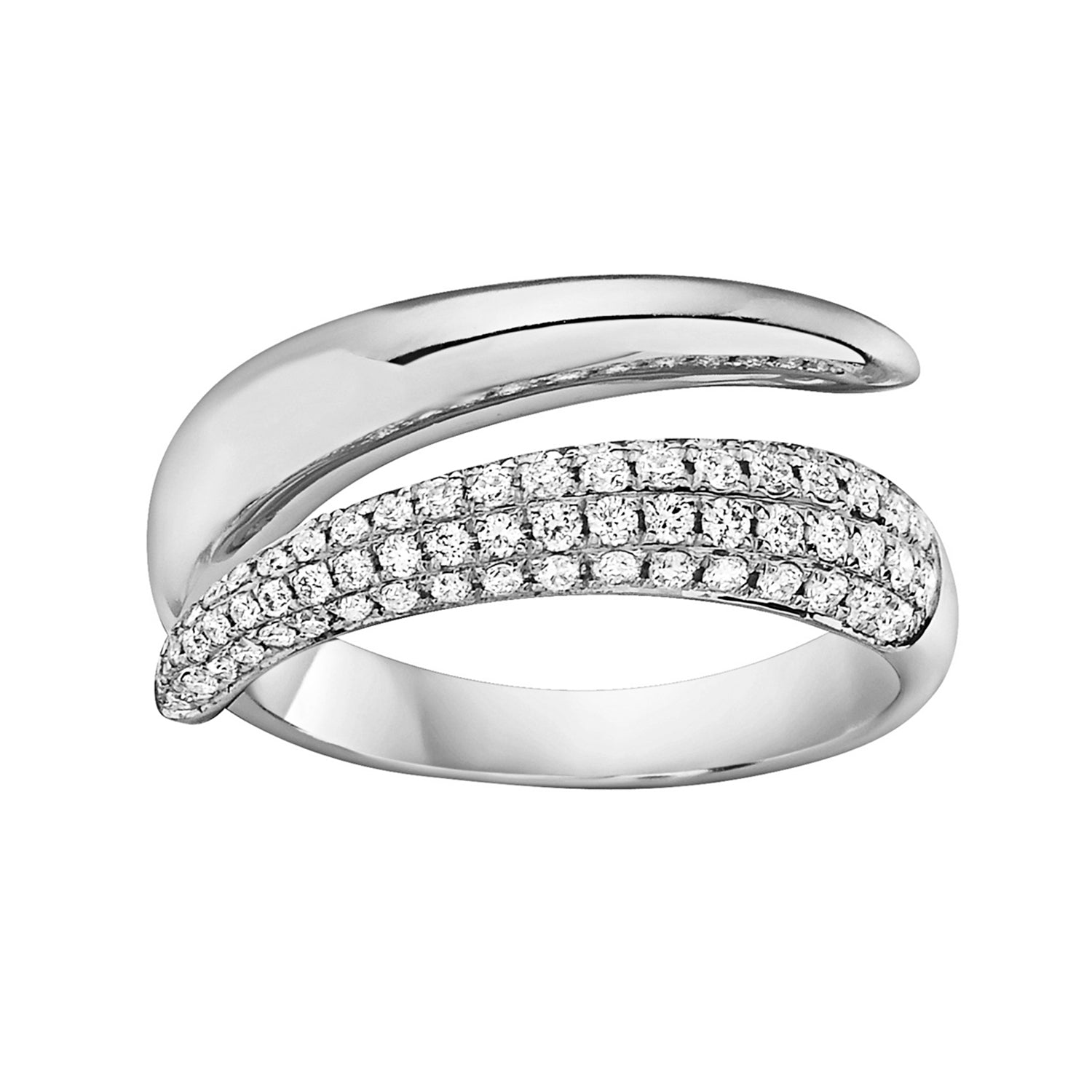 14K White Gold Grip Ring, 0.42ct