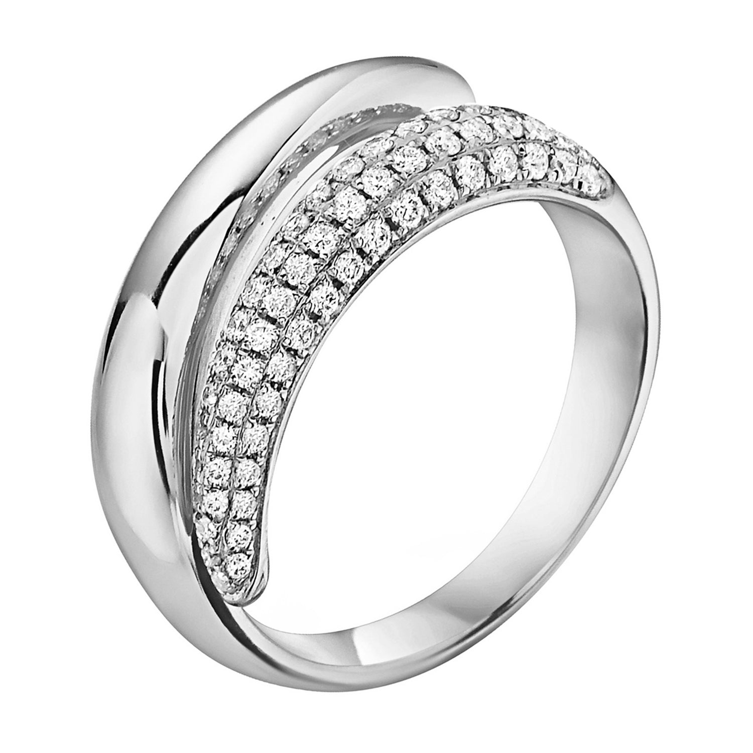 14K White Gold Grip Ring, 0.42ct