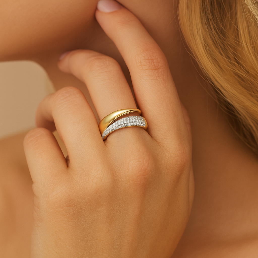 14K Yellow Gold Grip Ring, 0.42ct