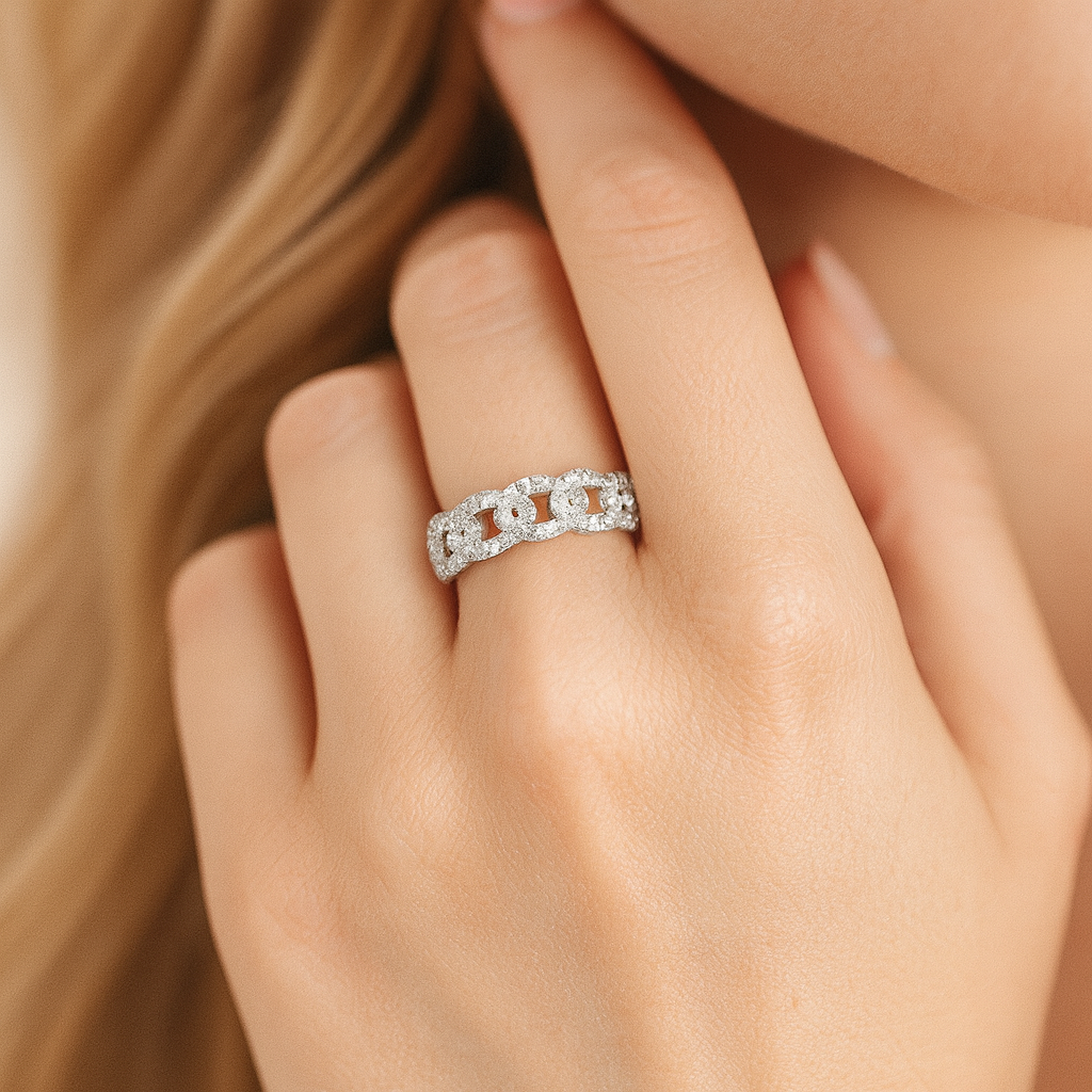 14K White Gold Diamond Ring, 0.55ct