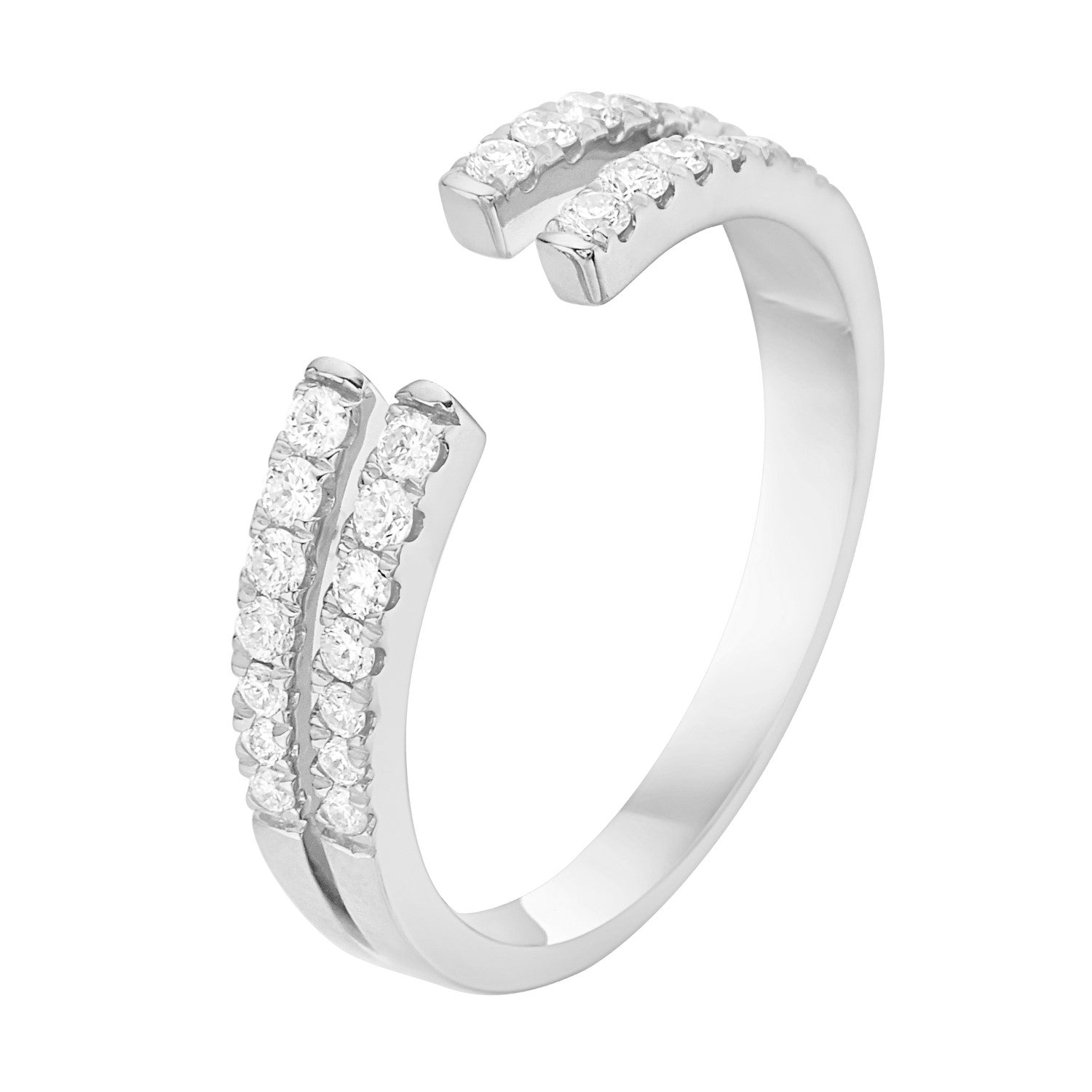 14K White Gold Split Claw Ring, 0.31ct