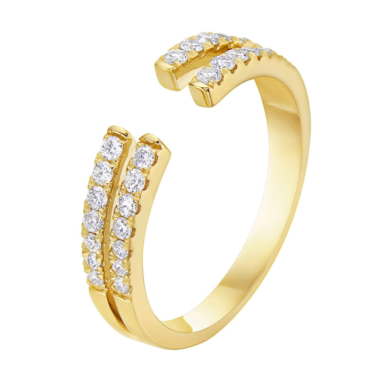 14K Yellow Gold Split Claw Ring, 0.31ct