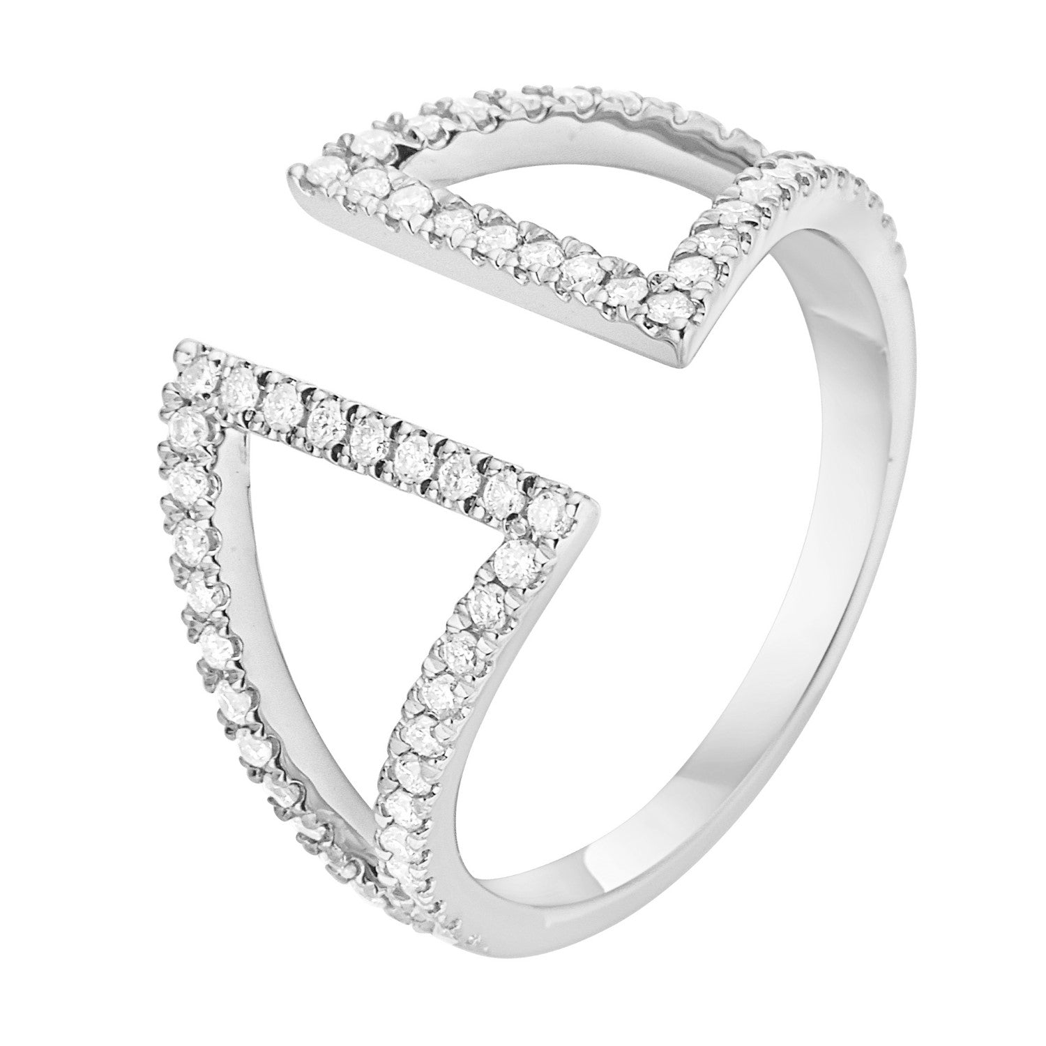 14K White Gold Prism Ring, 0.37ct