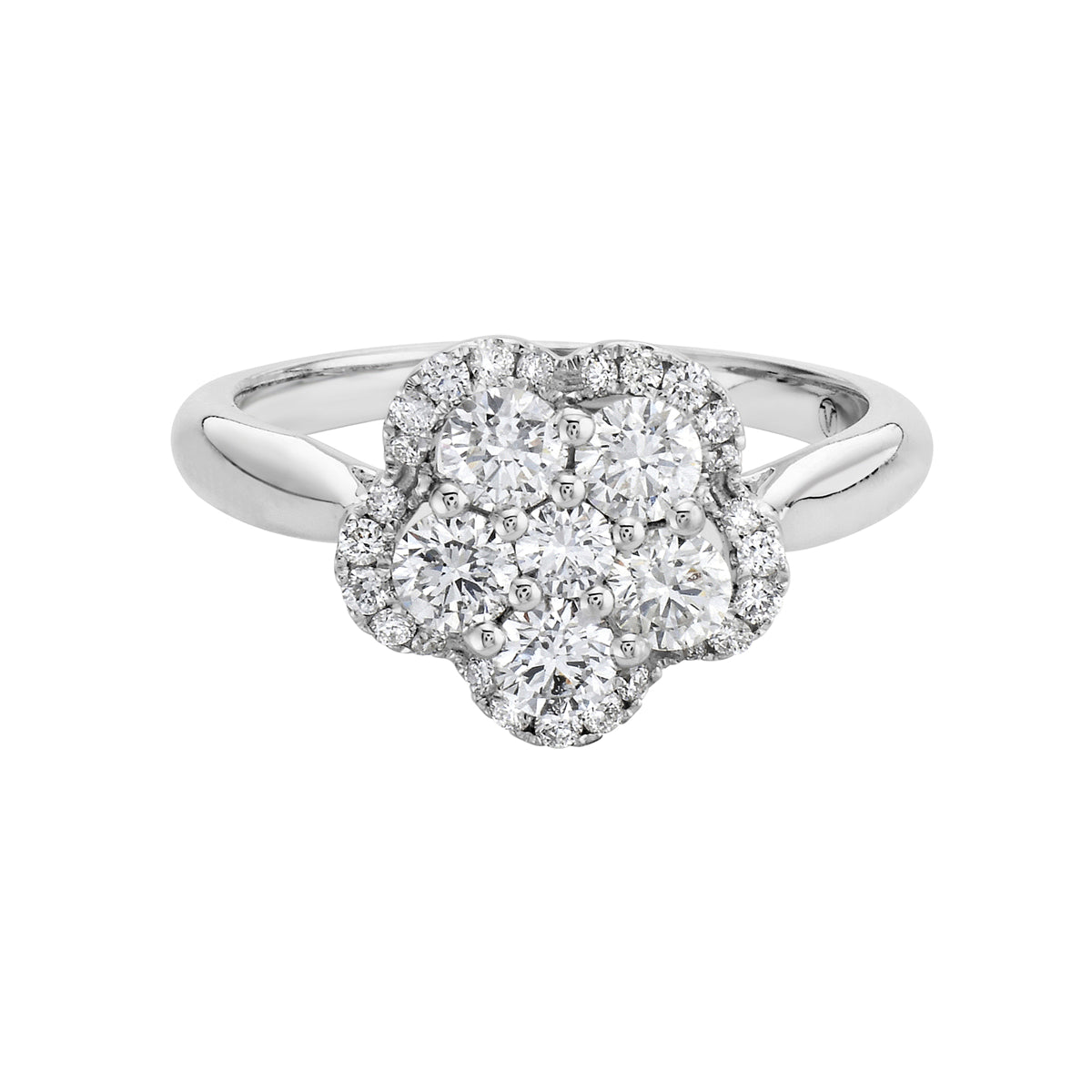 14K White Gold Diamond Ring, 0.77ct
