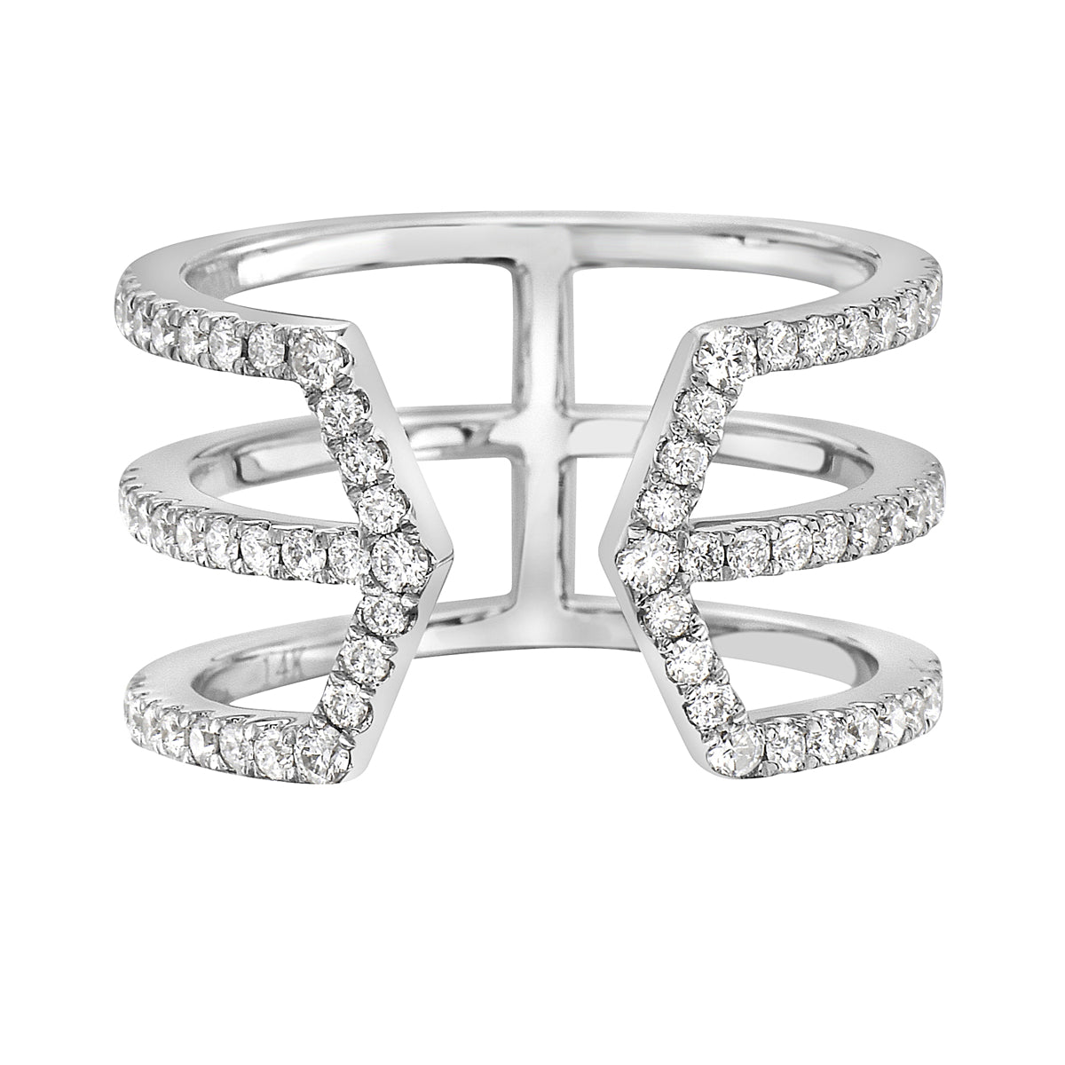 14K White Gold Diamond Ring, 0.56ct
