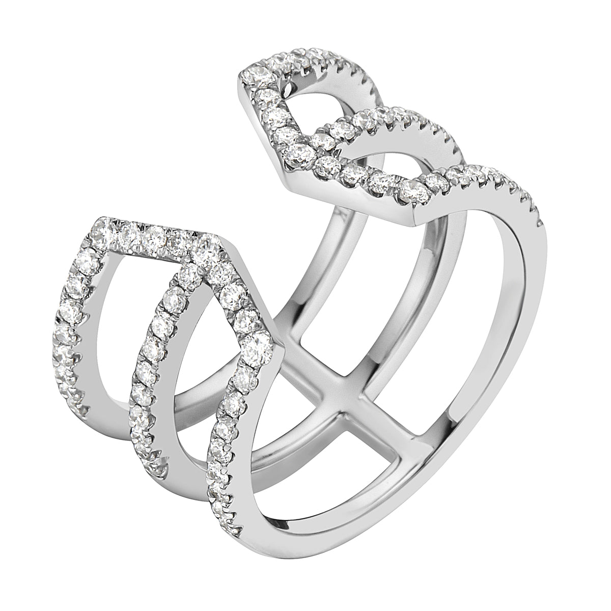 14K White Gold Diamond Ring, 0.56ct