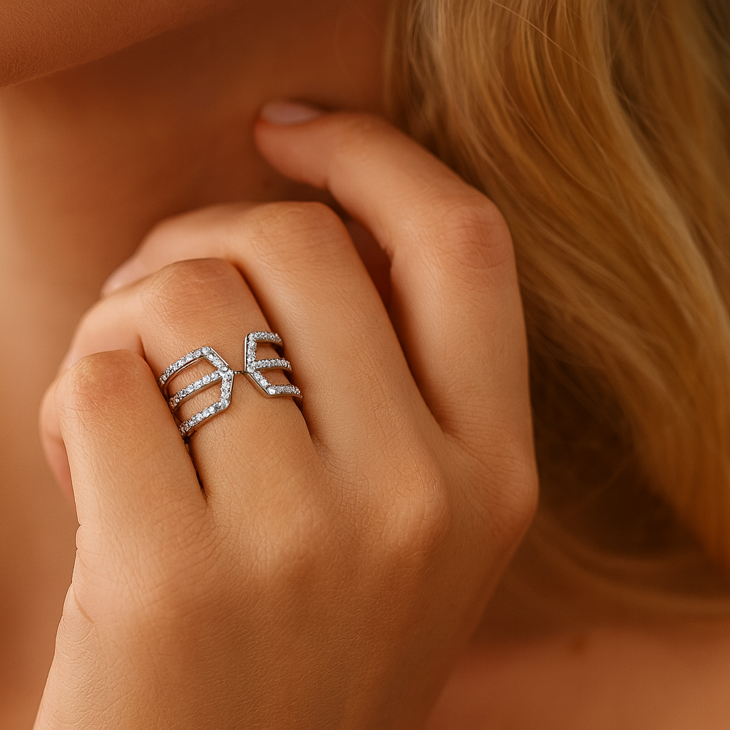 14K White Gold Diamond Ring, 0.56ct