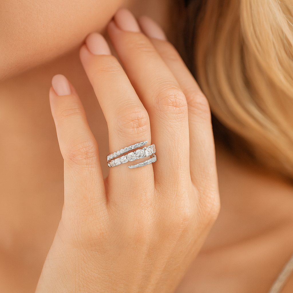 14K White Gold Diamond Ring, 0.94ct