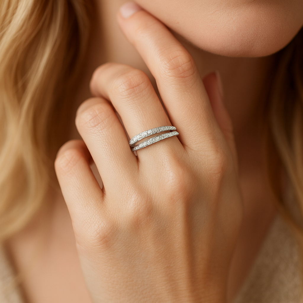 14K White Gold Diamond Ring, 0.37ct