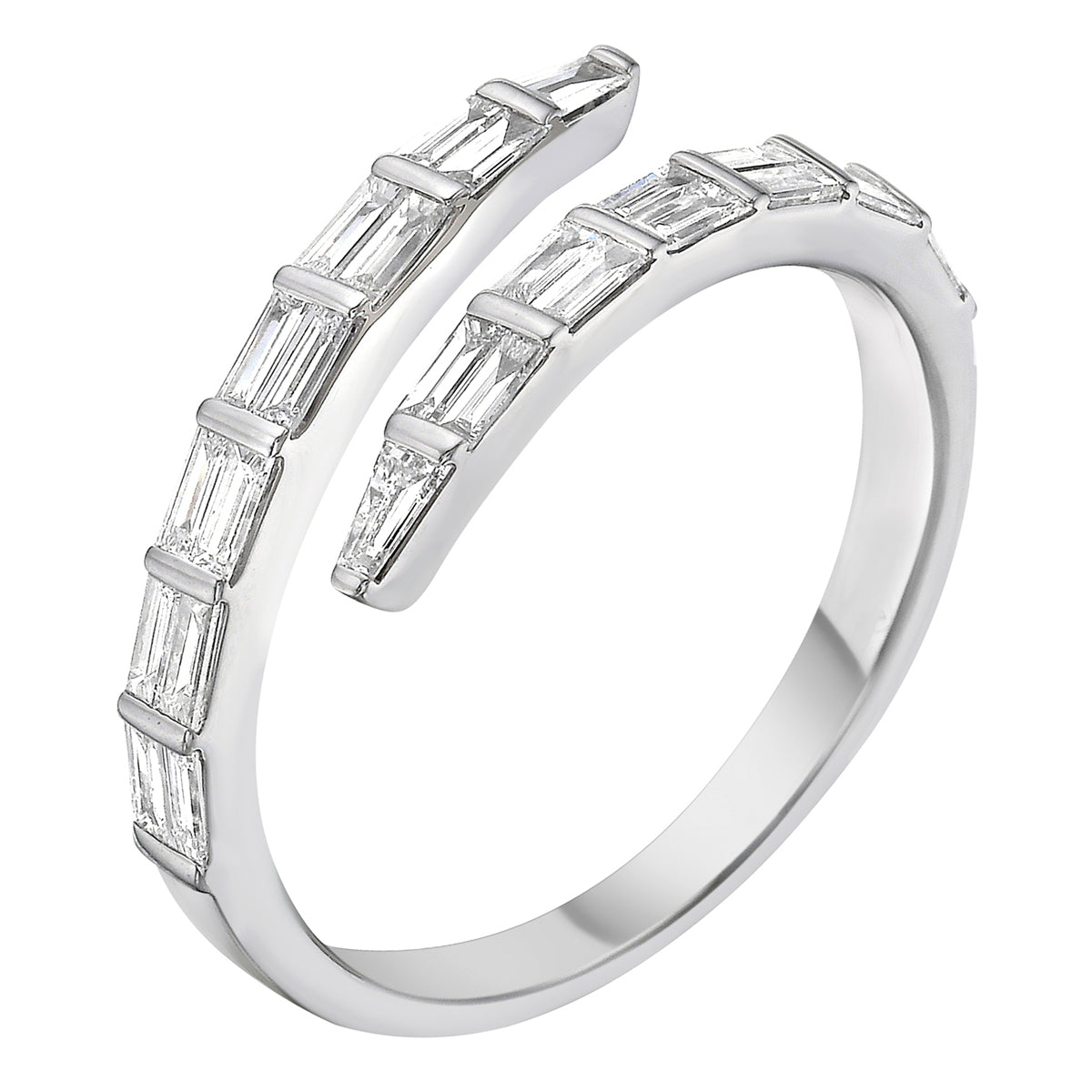 14K White Gold Diamond Ring, 0.59ct