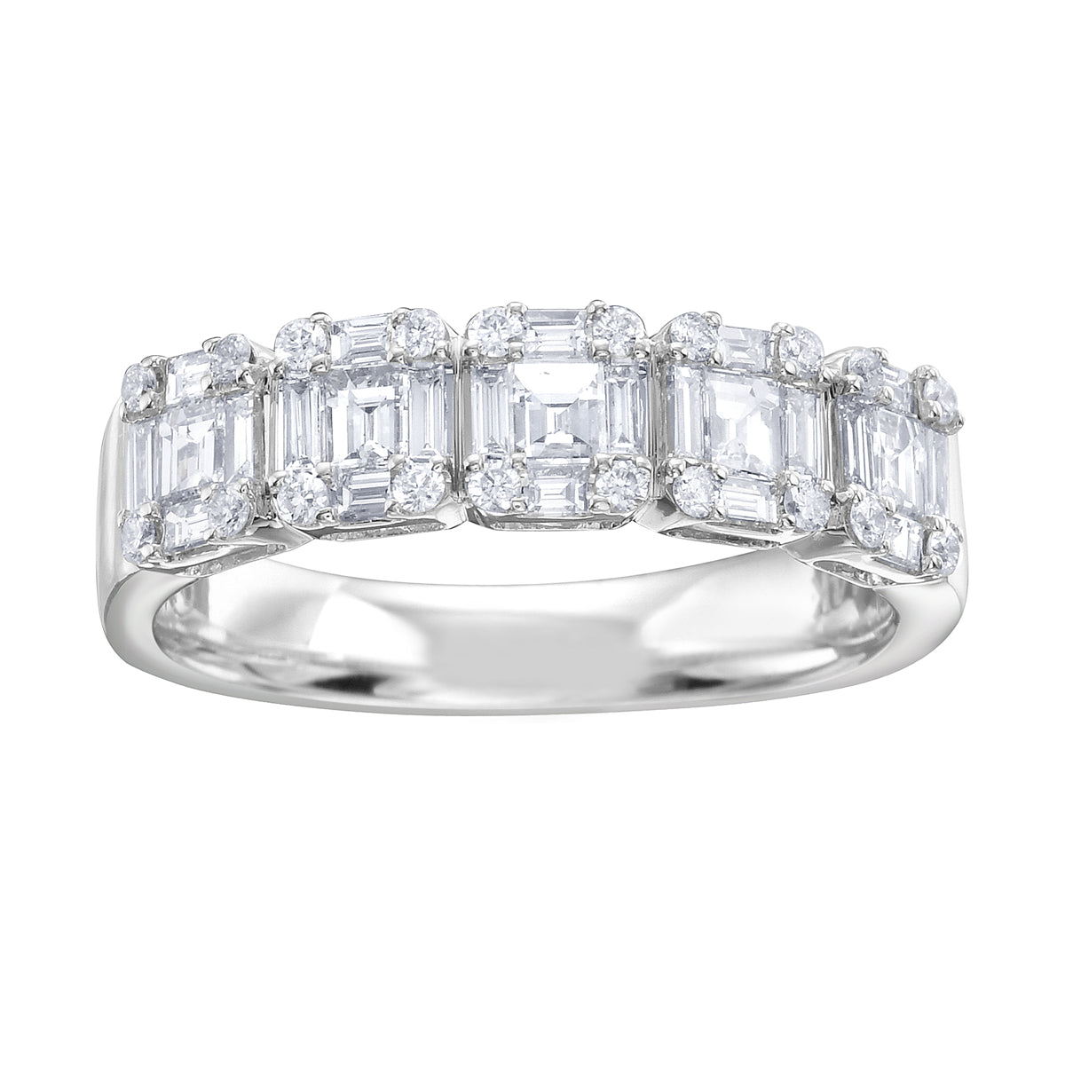 14K White Gold Diamond & Blue Diamond Ring, 0.79ct