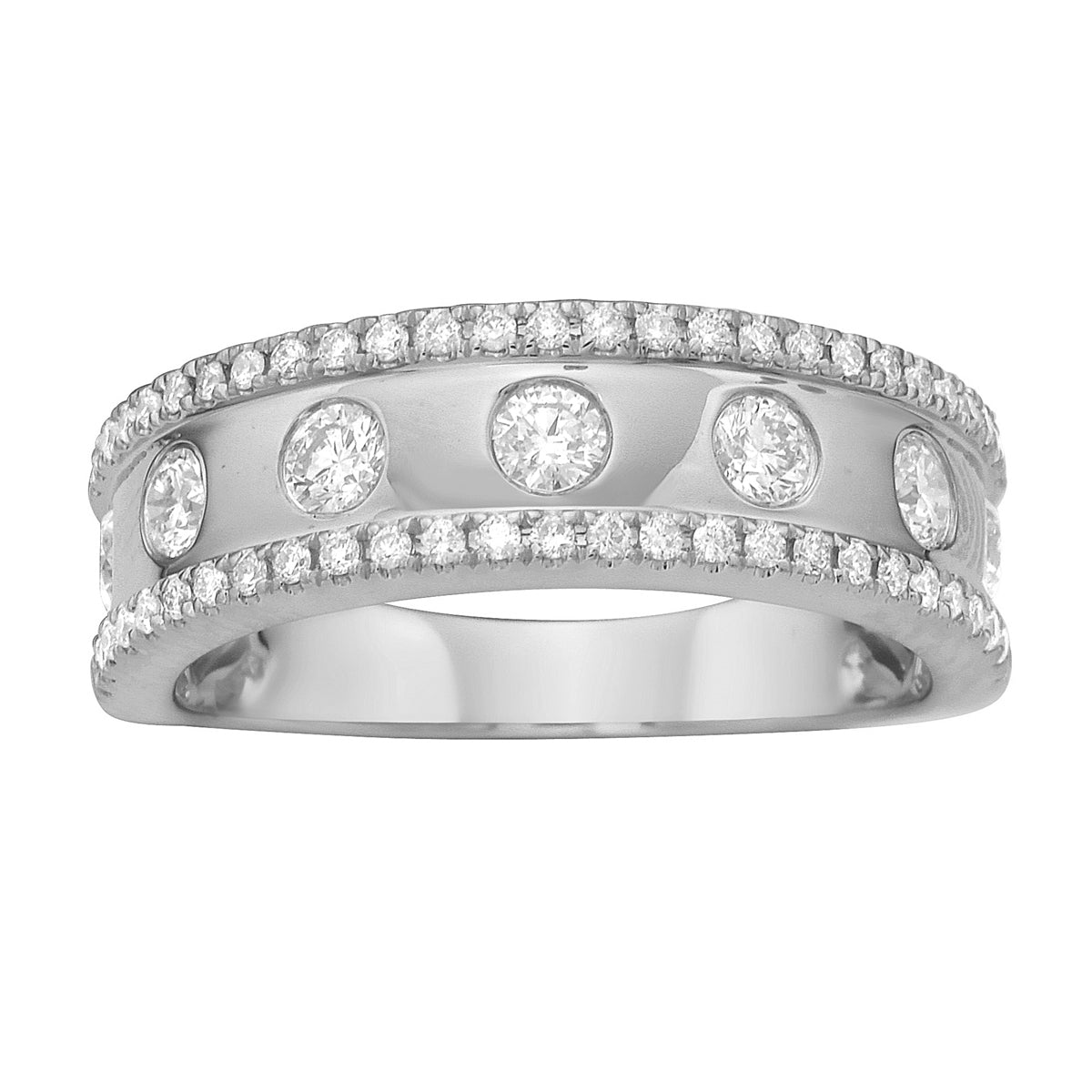 14K White Gold Diamond Ring, 0.65ct