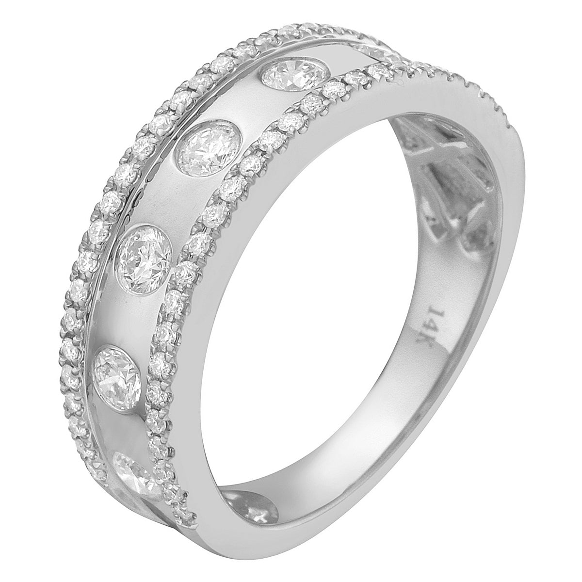 14K White Gold Diamond Ring, 0.65ct