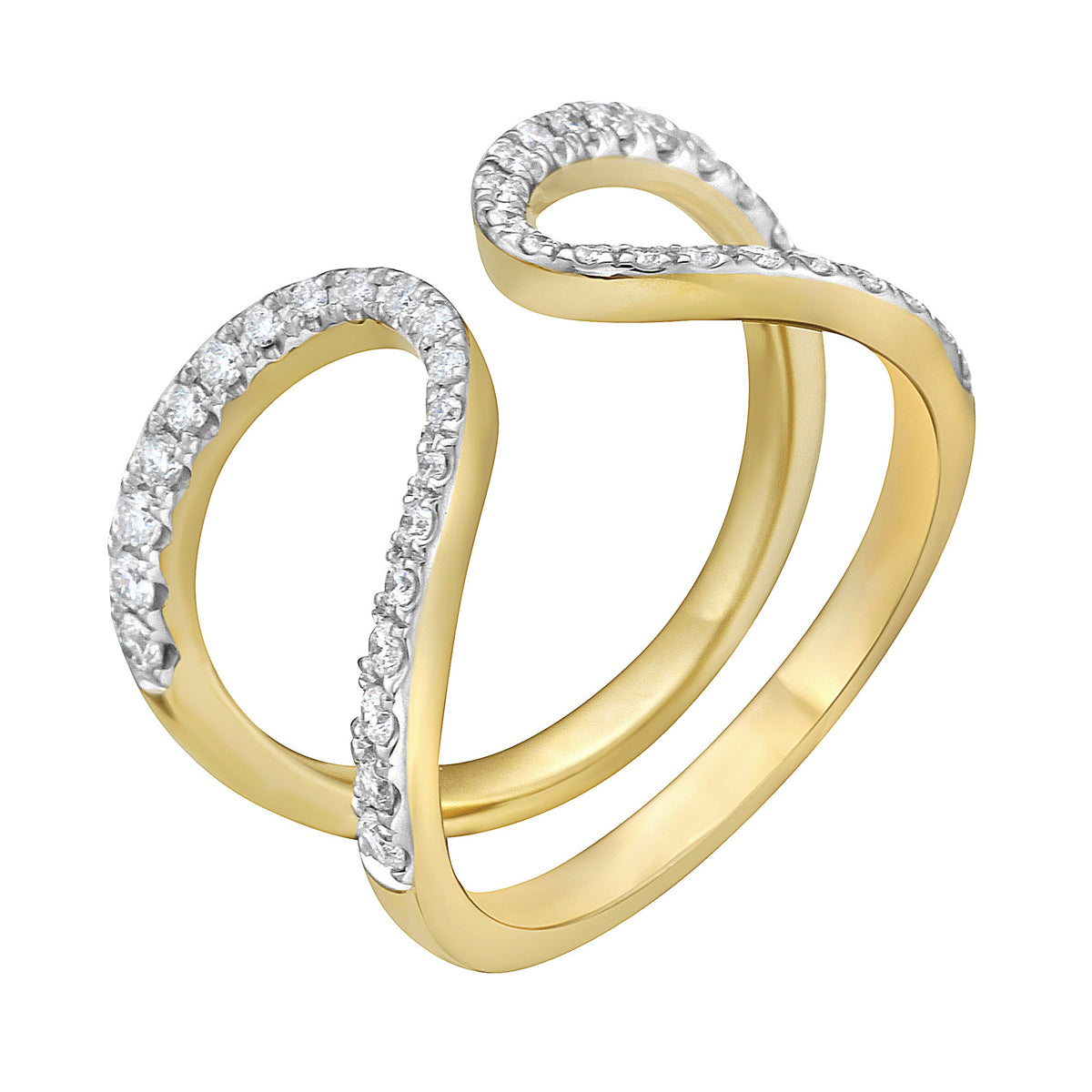 14K Yellow Gold Diamond Ring, 0.44ct