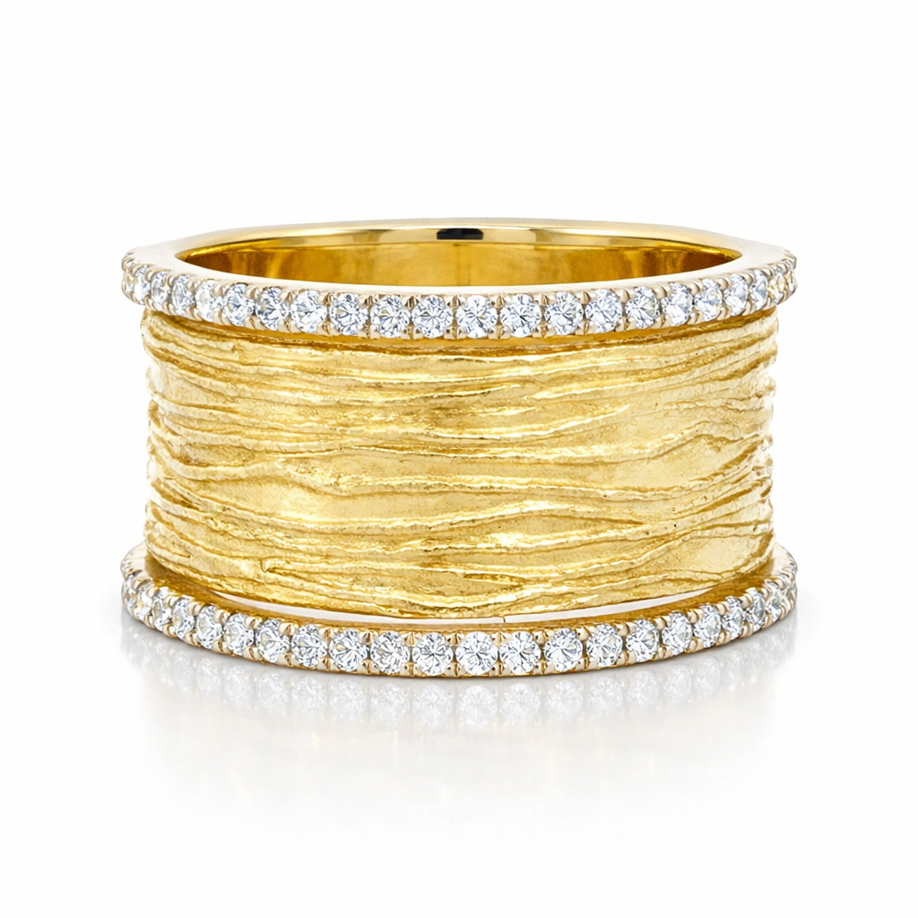 14K White and Yellow Gold Diamond Ring, 0.2ct