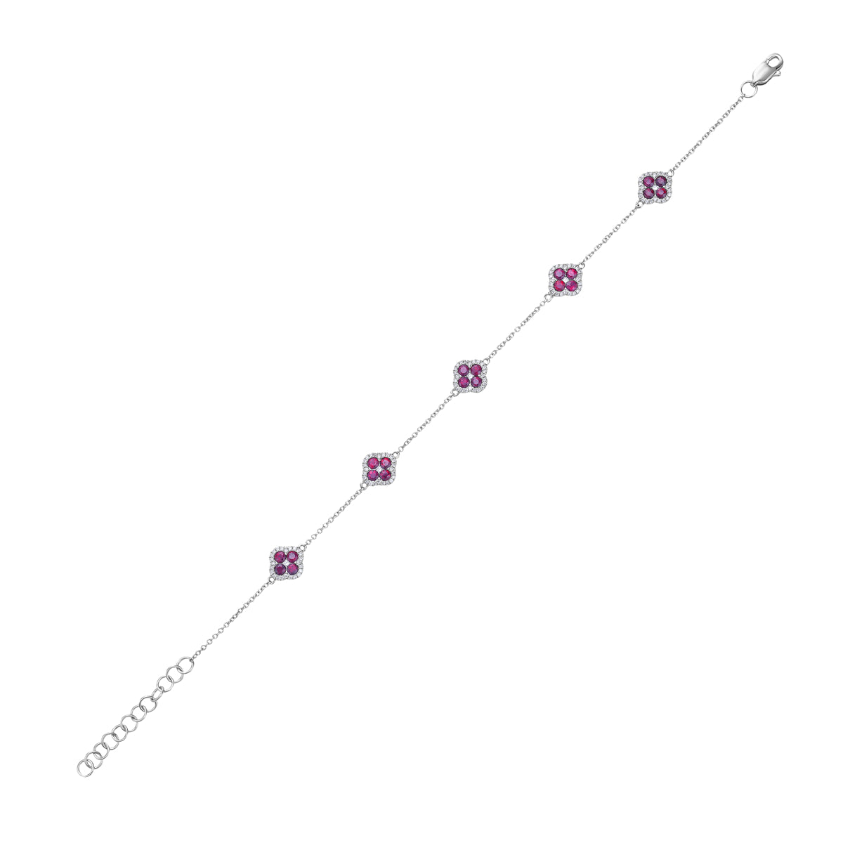 14K White Gold Ruby Bracelet, 0.86ct