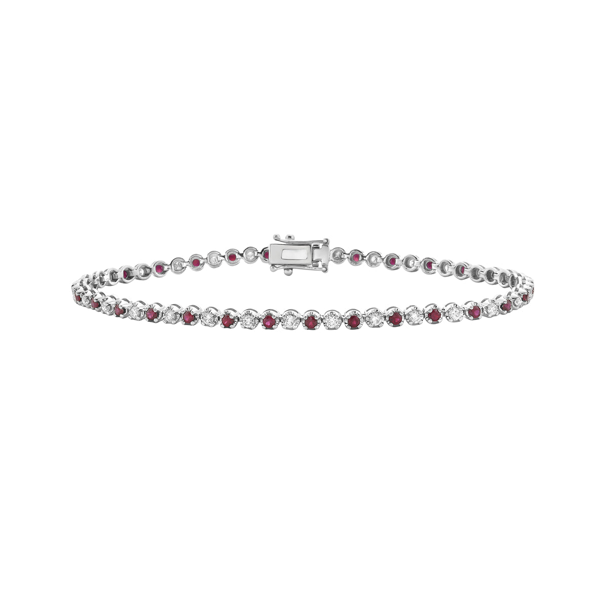 14K White Gold Ruby Bracelet, 1.06ct