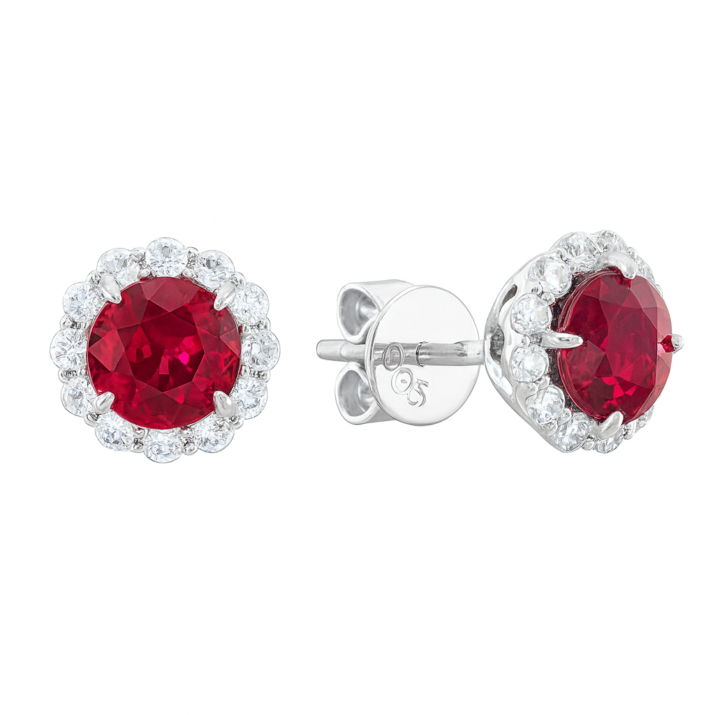 14K White Gold Emerald Earrings, 0.94ct