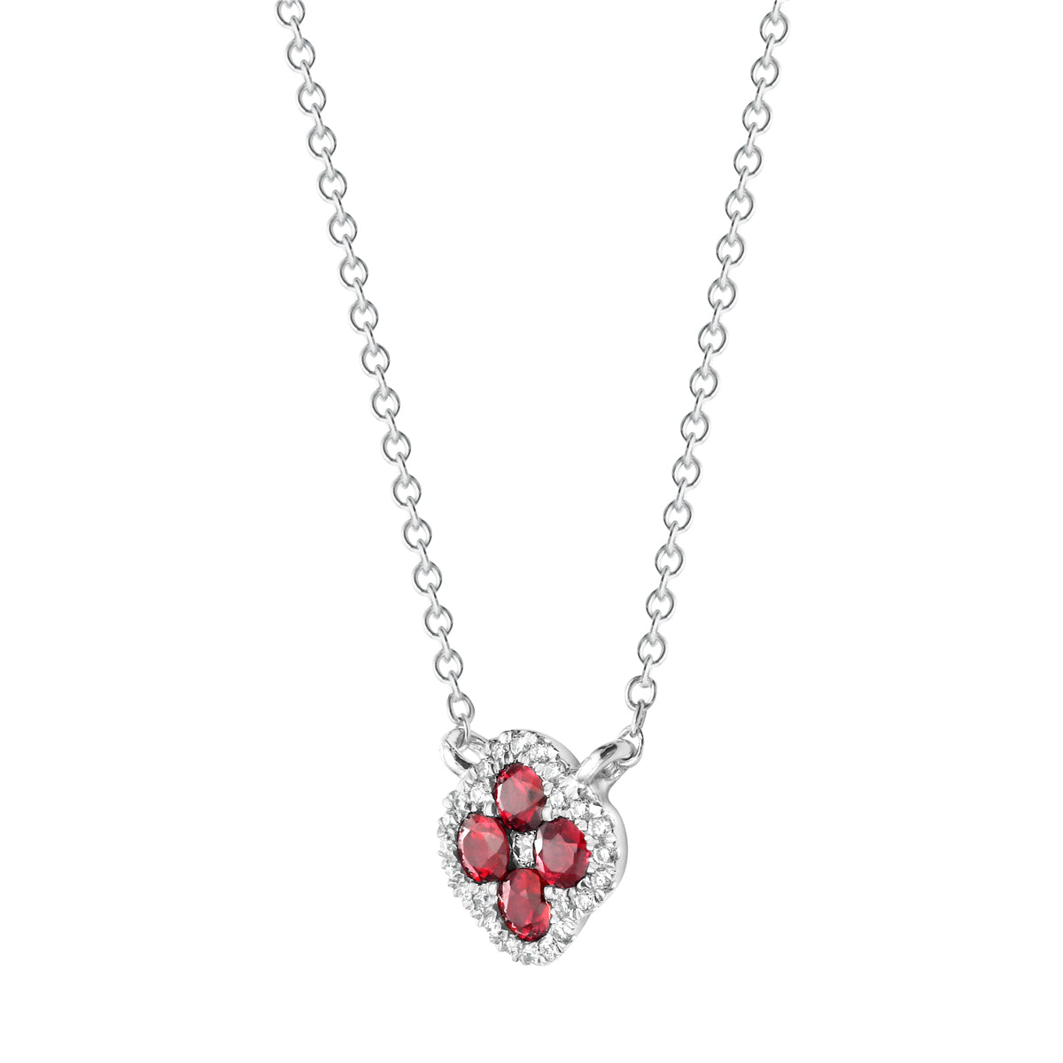 14K White Gold Ruby Pendant, 0.21ct