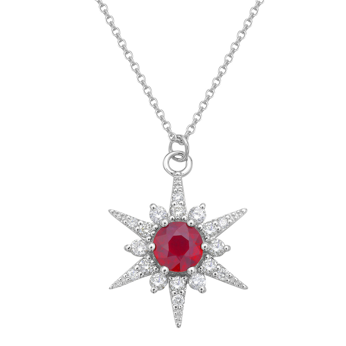 14K White Gold Ruby Pendant, 0.72ct