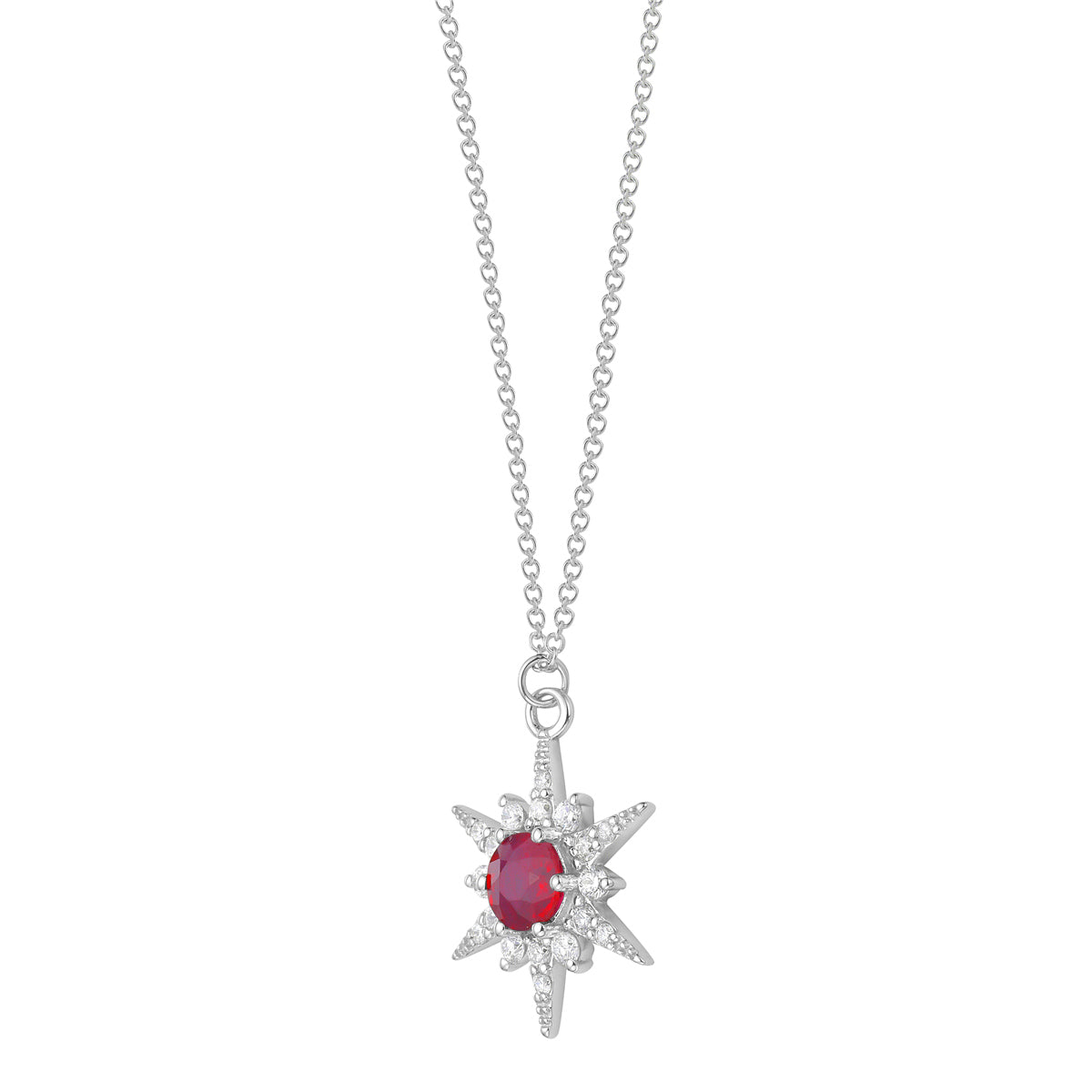 14K White Gold Ruby Pendant, 0.72ct