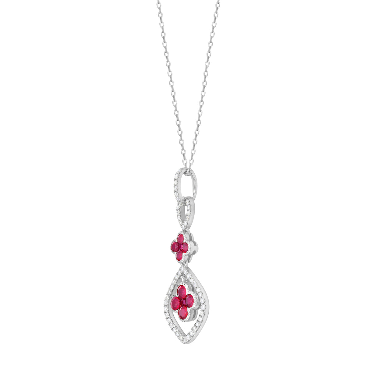 14K White Gold Ruby Pendant, 0.63ct