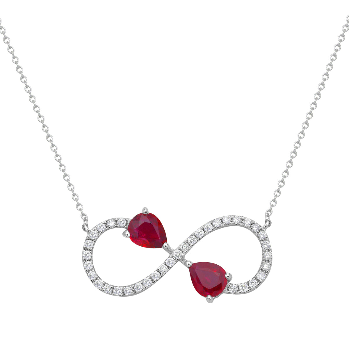 14K White Gold Ruby Necklace, 0.67ct